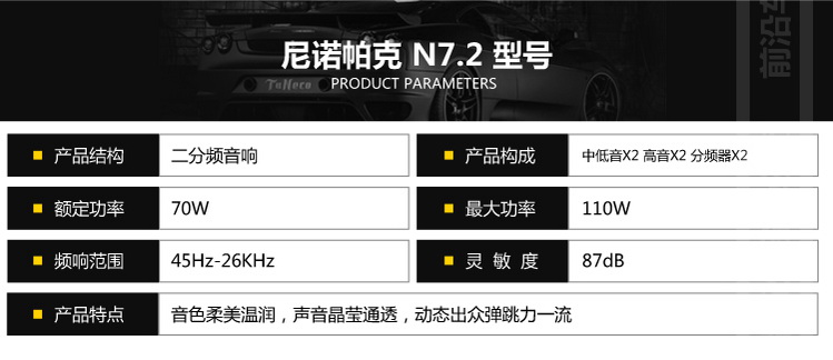 硬汉柔情-日产途乐音响改装尼诺帕克N7.2二分频喇叭