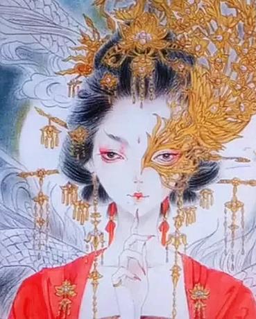 美术生手绘"半面妆"美人,本以为很普通,看到成画拜服了