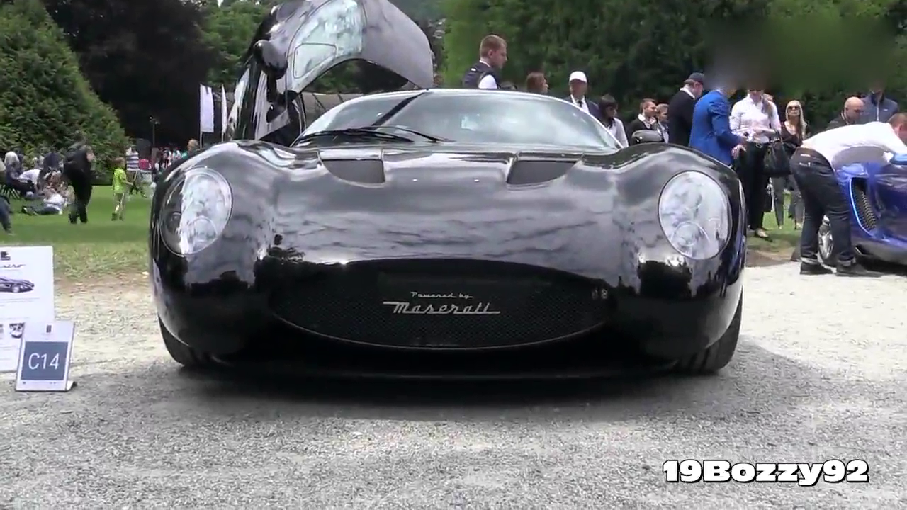 疯狂的Zagato玛莎拉蒂V8跑车的引擎声 -