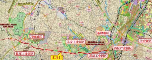 天邛高速（天府新区至邛崃高速公路）详细走向及互通立交设置情况