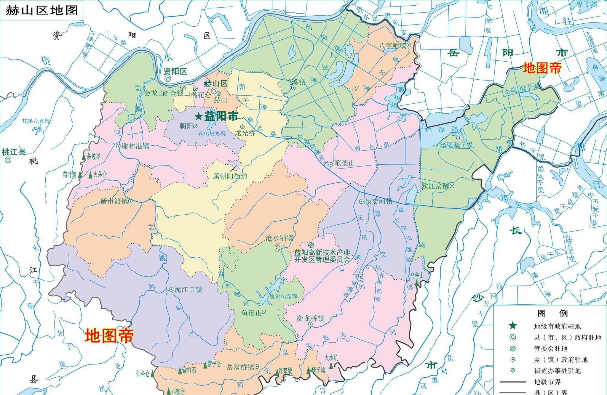 湖南益阳市高清地图,有中国唯一人工围筑而成的县