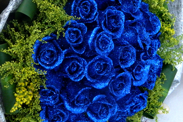 一种是天然的蓝玫瑰,是一种转基因的玫瑰品种,而另一种号称蓝色妖姬的