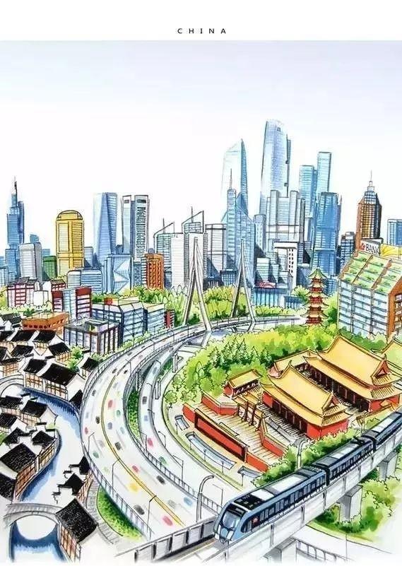 手绘南京地标建筑,太美了