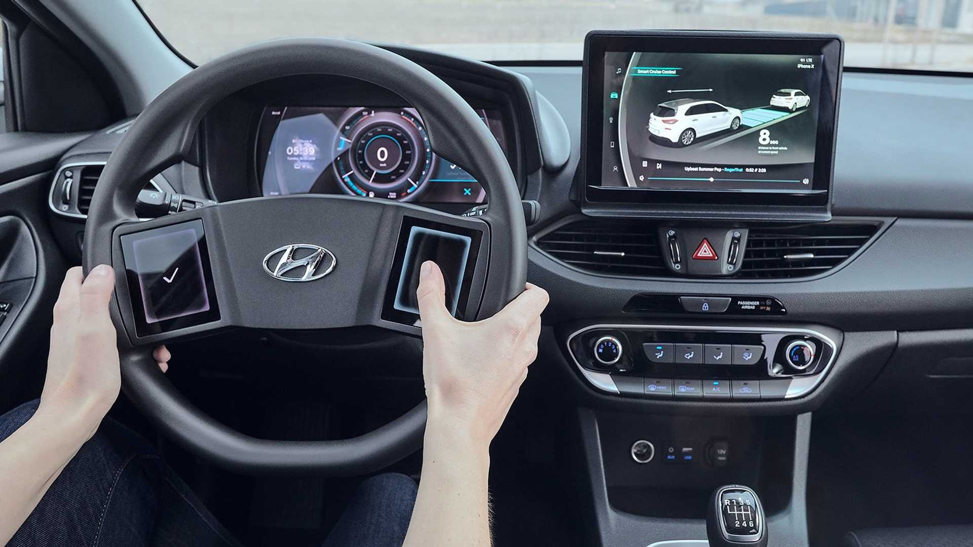 方向盘也用触摸屏?现代汽车研发方向盘触摸屏技术
