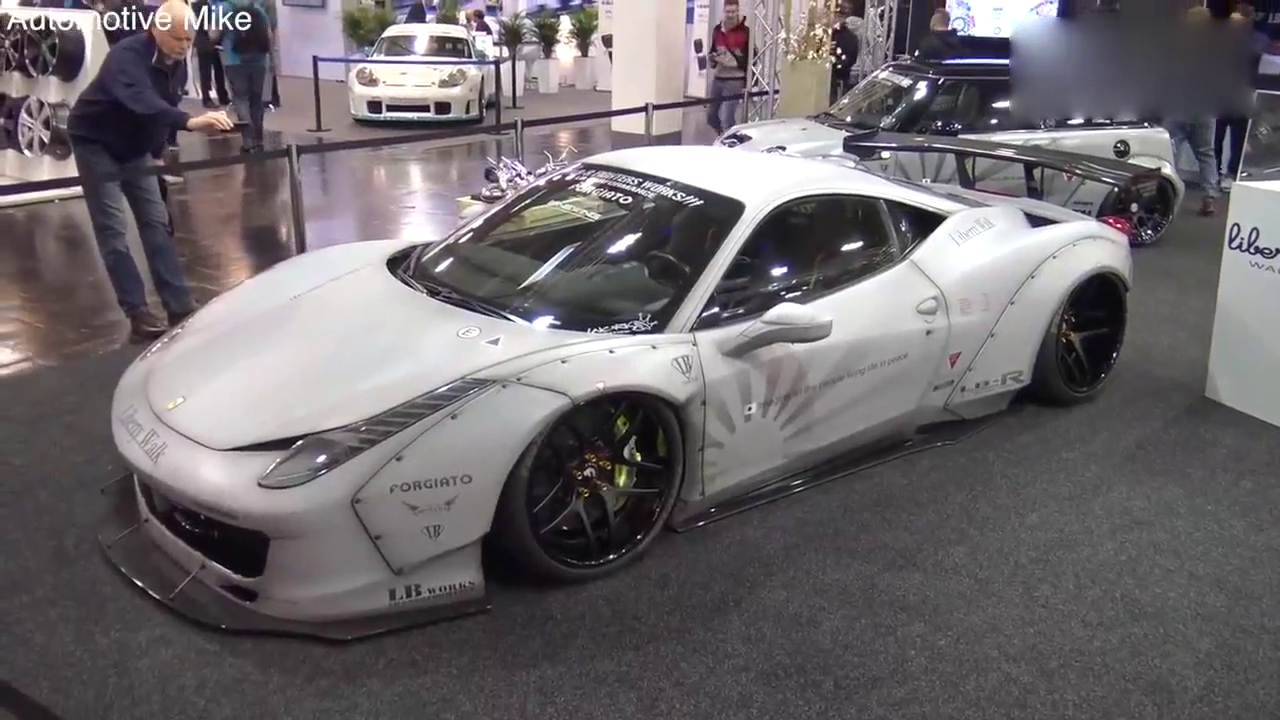 低趴的跃马 实拍LB宽体改装法拉利458跑车