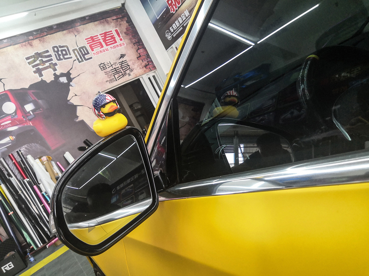 奔驰AMG-E43车身改色电光黄 RG瑞集改色膜福建泉州加盟店出品