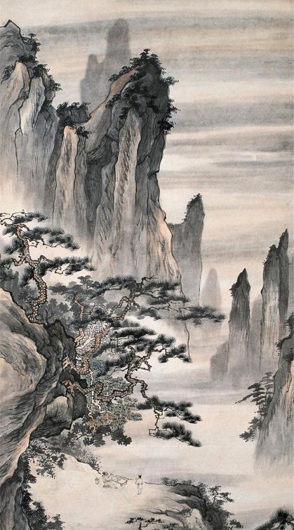 笔墨苍劲,构图饱满,近现代名家俞剑华山水画作品欣赏