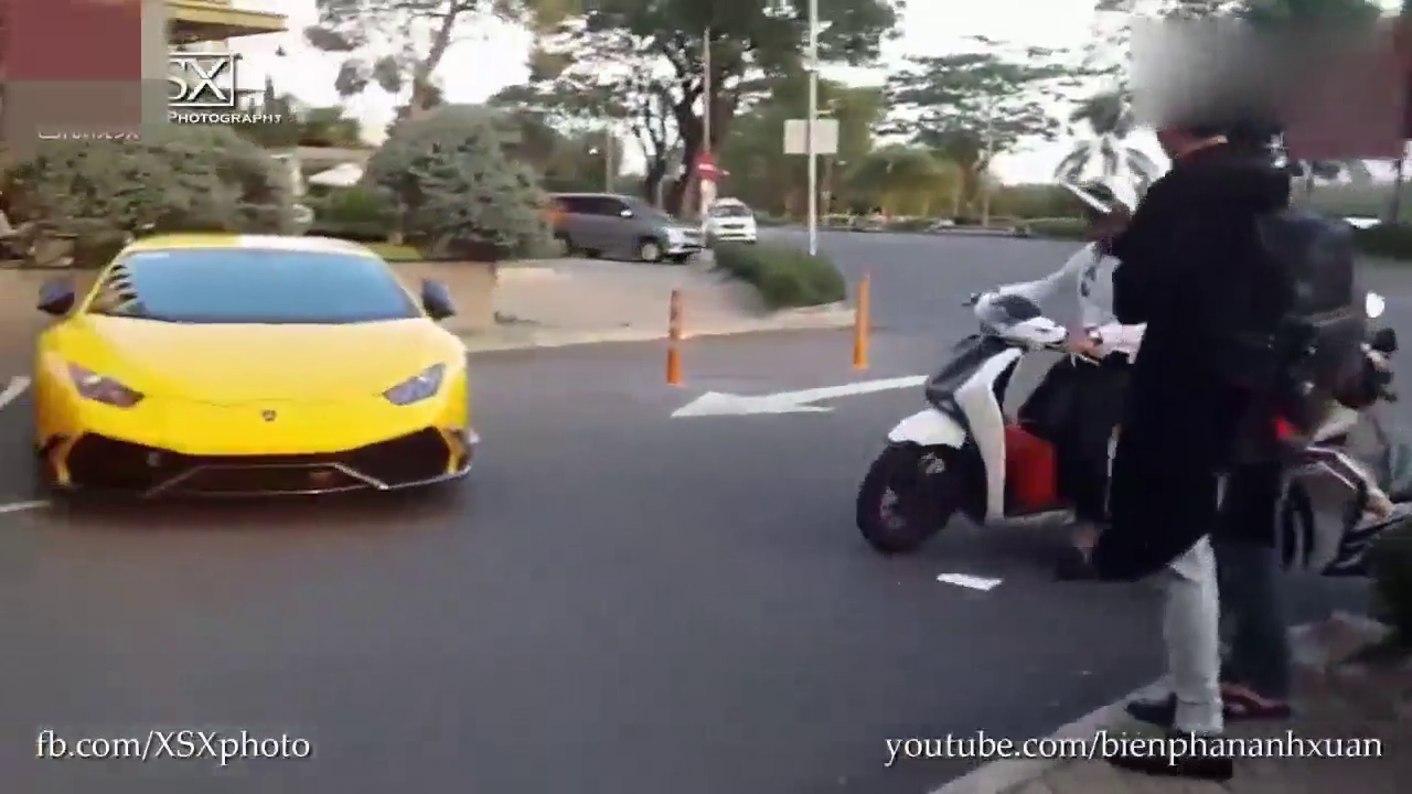 大街上遇到一辆兰博基尼跑车，美女瞬间蒙圈了