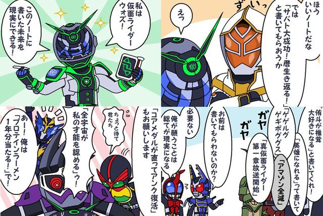 漫画来自日本相关粉丝的手笔,内容异常有趣,其中假面骑士woz登场后