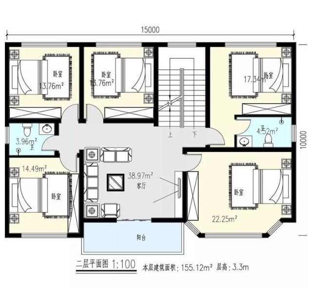 进深10米宽16米户型图,10米x16米房屋户型图 进深10米的二层乡村美墅,8室3厅还带堂屋,搬回家绝对体面