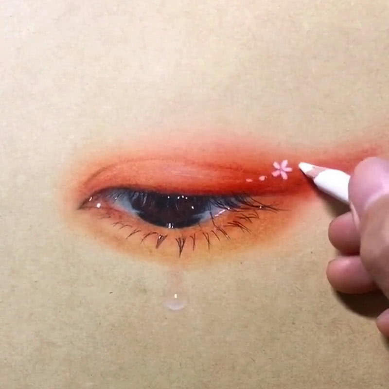 美术生用棉签画画,看到流泪的眼睛,网友:是心痛的感觉!
