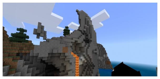 Minecraft 迷一样的巨神峰 能看到口吐岩浆 出生就在制高点