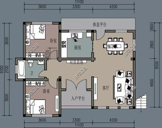 10x8米农村自建房图纸,10米长8米宽建房图纸 10套造价25万的农村自建房图纸,第3套中式小院真让人心动