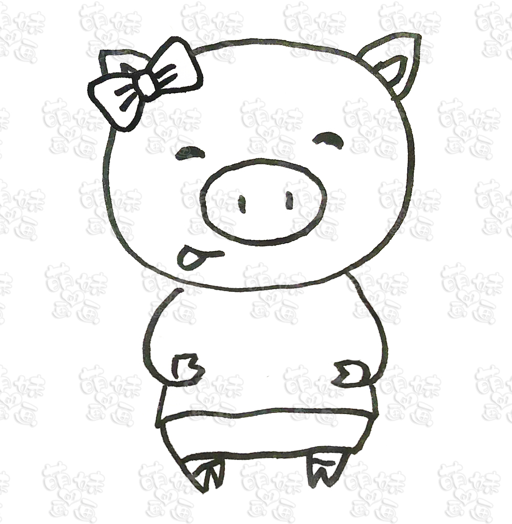 春节学画简笔画——六只小猪都有不同的寓意,快画到手