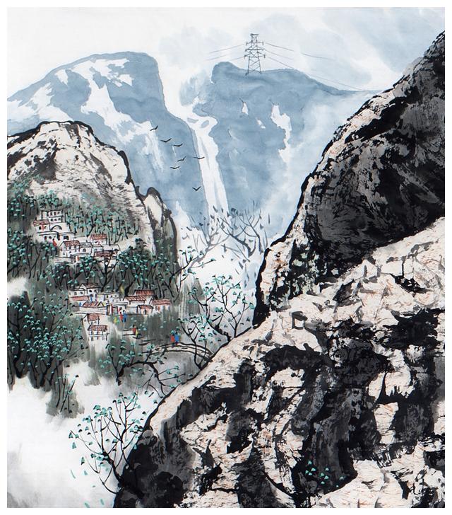 刘燕声山水画作品《我的大太行》局部图一