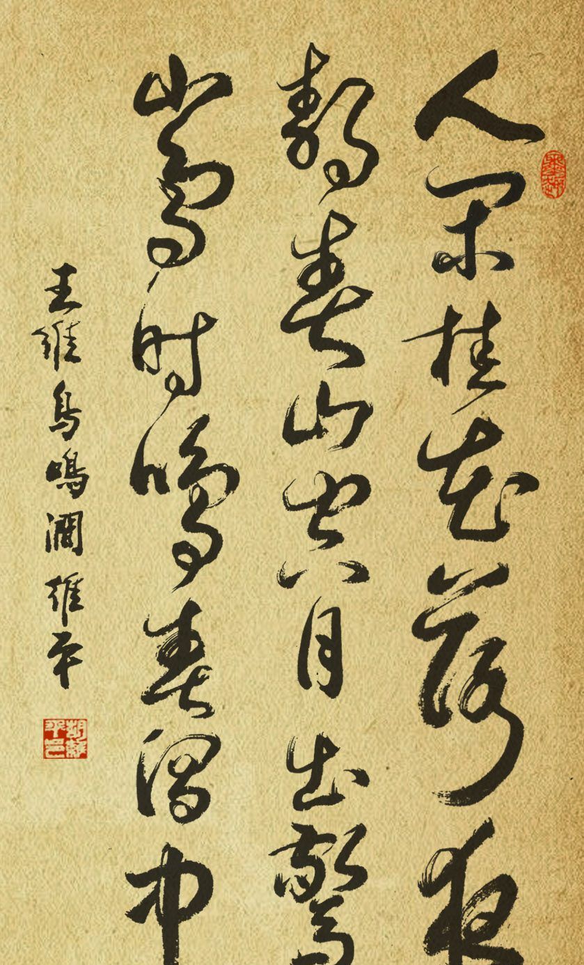 云南书法家胡维平书法作品 王维《鸟鸣涧》