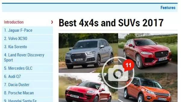 欧洲人最看好的10款四驱SUV，汉兰达途观也未能上榜