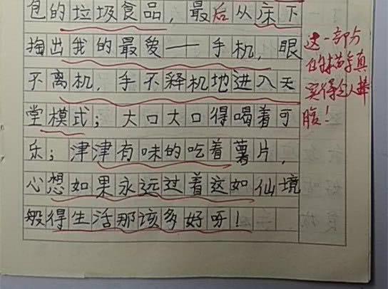 小学生作文敢吐槽爸爸玩游戏,老师评语:真实