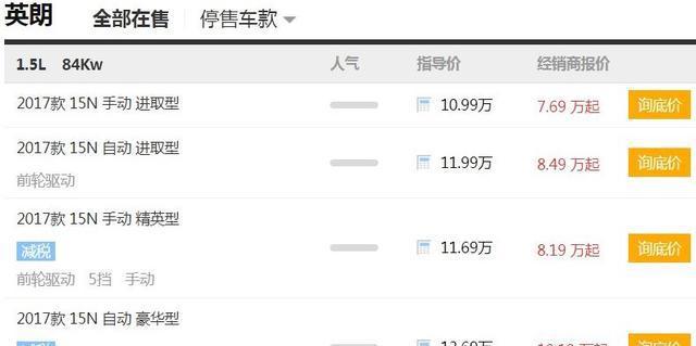 英朗狂降3.3万, 进一步吊打国产车, 帝豪都慌了