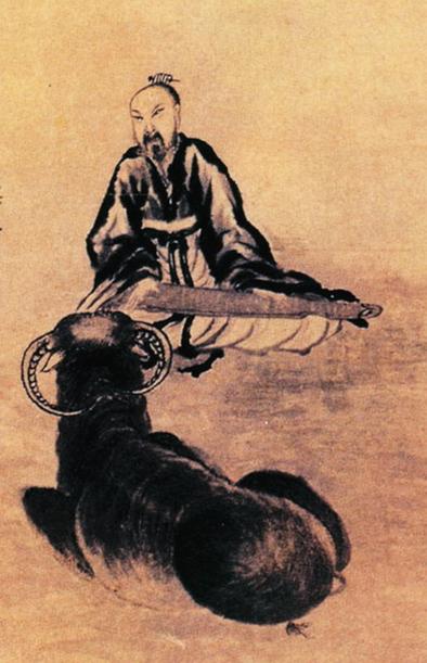世上琴声尽说假,不如此牛听得真,石涛《对牛弹琴图》