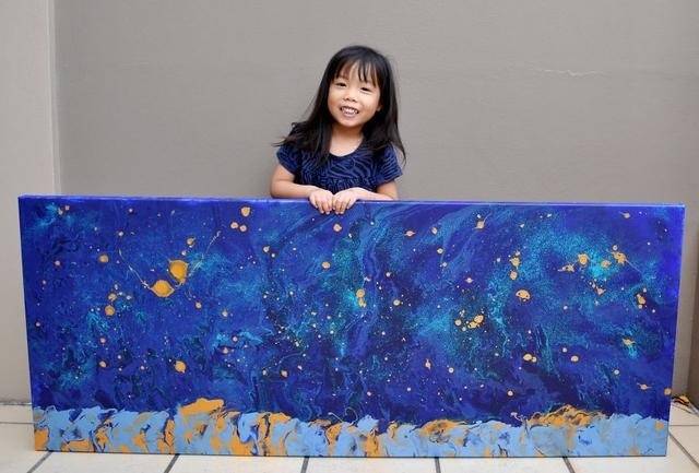 绘画| 一个小孩笔下的星空图画