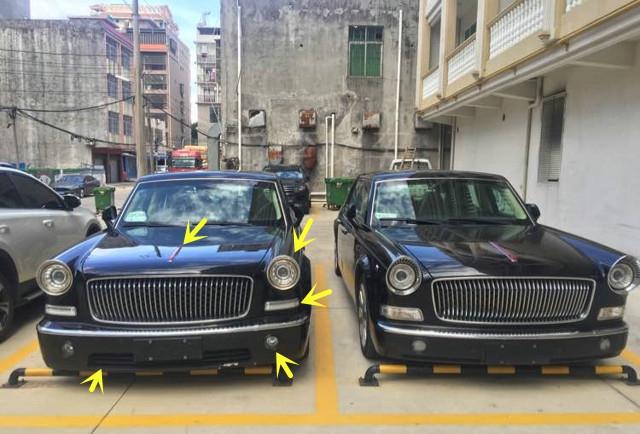 偶遇临牌豪车，两辆红旗停在一起，左边的改款红旗L5有变化