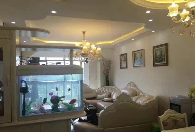 再配上这个鱼缸,家里瞬间多了一种活力,跟那张死气沉沉的茶几一点也不配!如果换成白色的茶几该有多好,我家该有多漂亮啊! 我妈就是不讲理,她觉得是什么就是什么,希望那张桌子快点坏掉,我才能换一张欧式的茶几,简直美滋滋的!