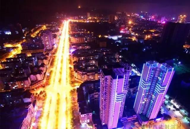 高空下的射洪夜景 射洪城区鸟瞰 高空下的射洪日景 城北湿地公园