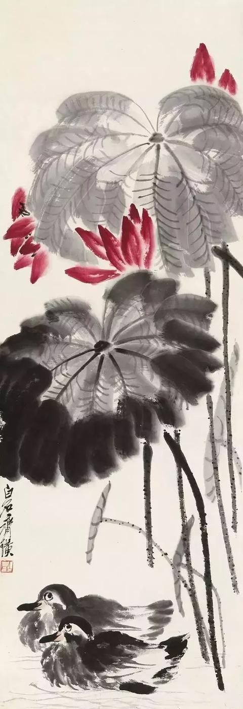 隽永 在多元的审美视角下 齐白石 《荷塘清趣》 芙蕖风中摇,荷花画里