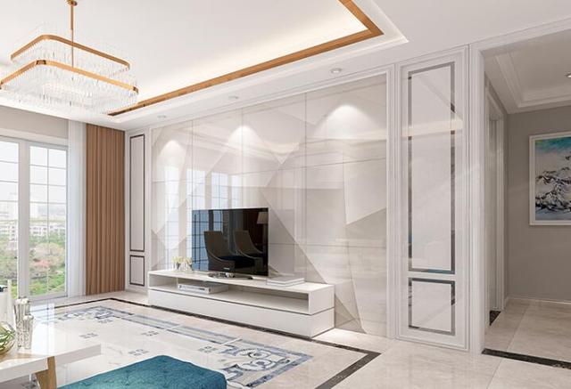 电视背景墙搭配石材护墙板,“金石为开”也“醉”美