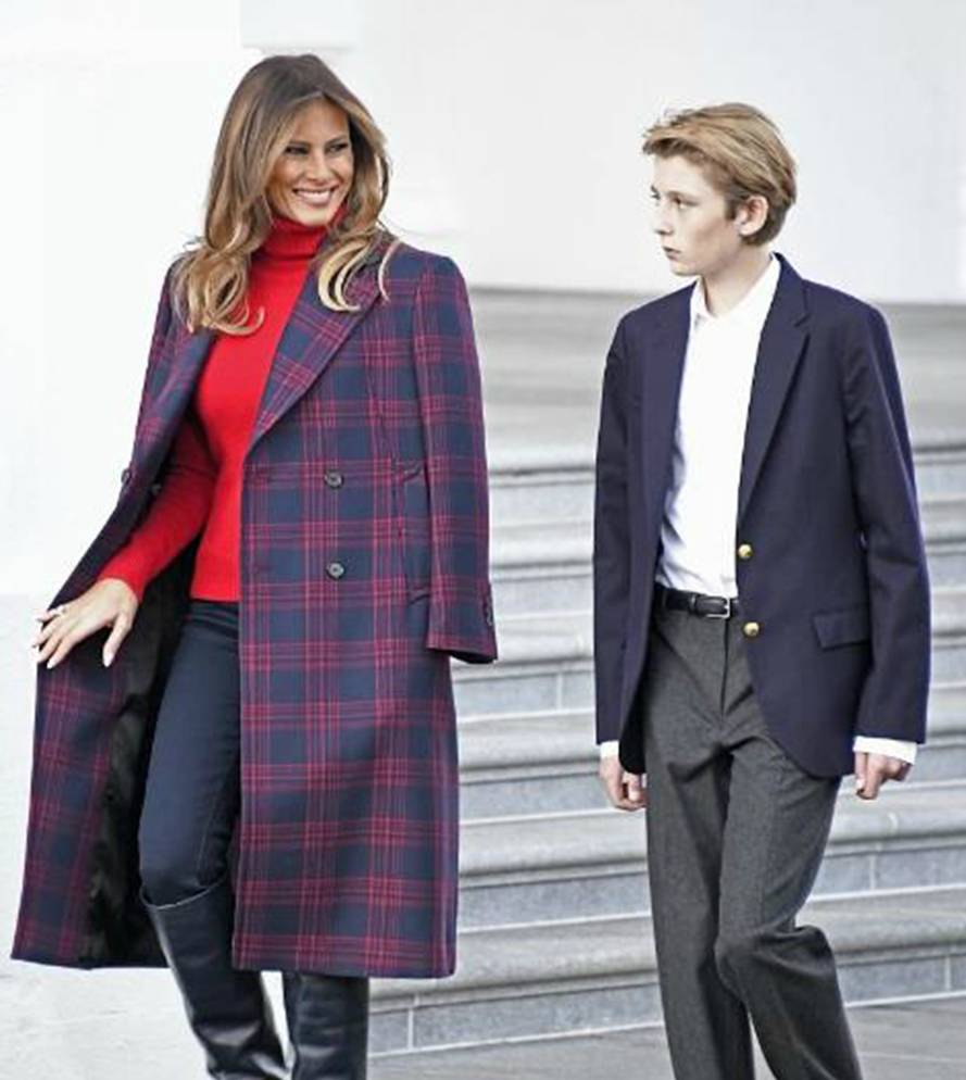 特朗普小儿子巴伦身高190cm,冷漠脸侧颜杀,真实的高富帅