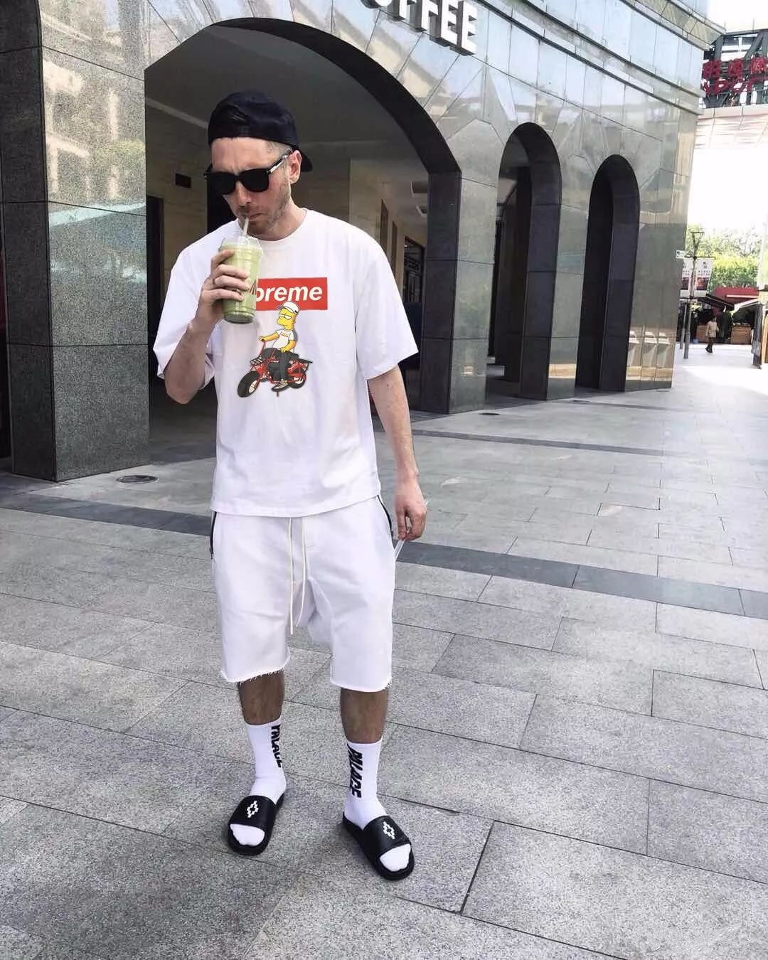 一件Supreme辛普森摩托车经典款原宿卡通印花