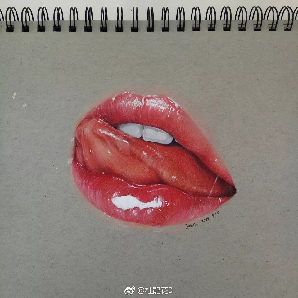 【彩铅教程】画一个美丽有色泽的嘴唇吧