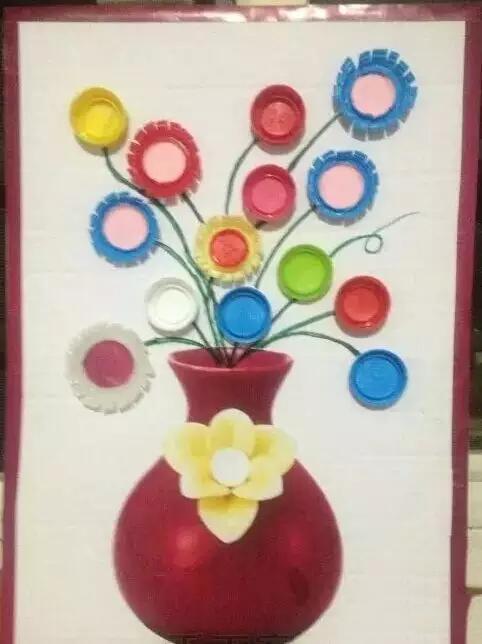 幼儿园瓶盖创意画欣赏
