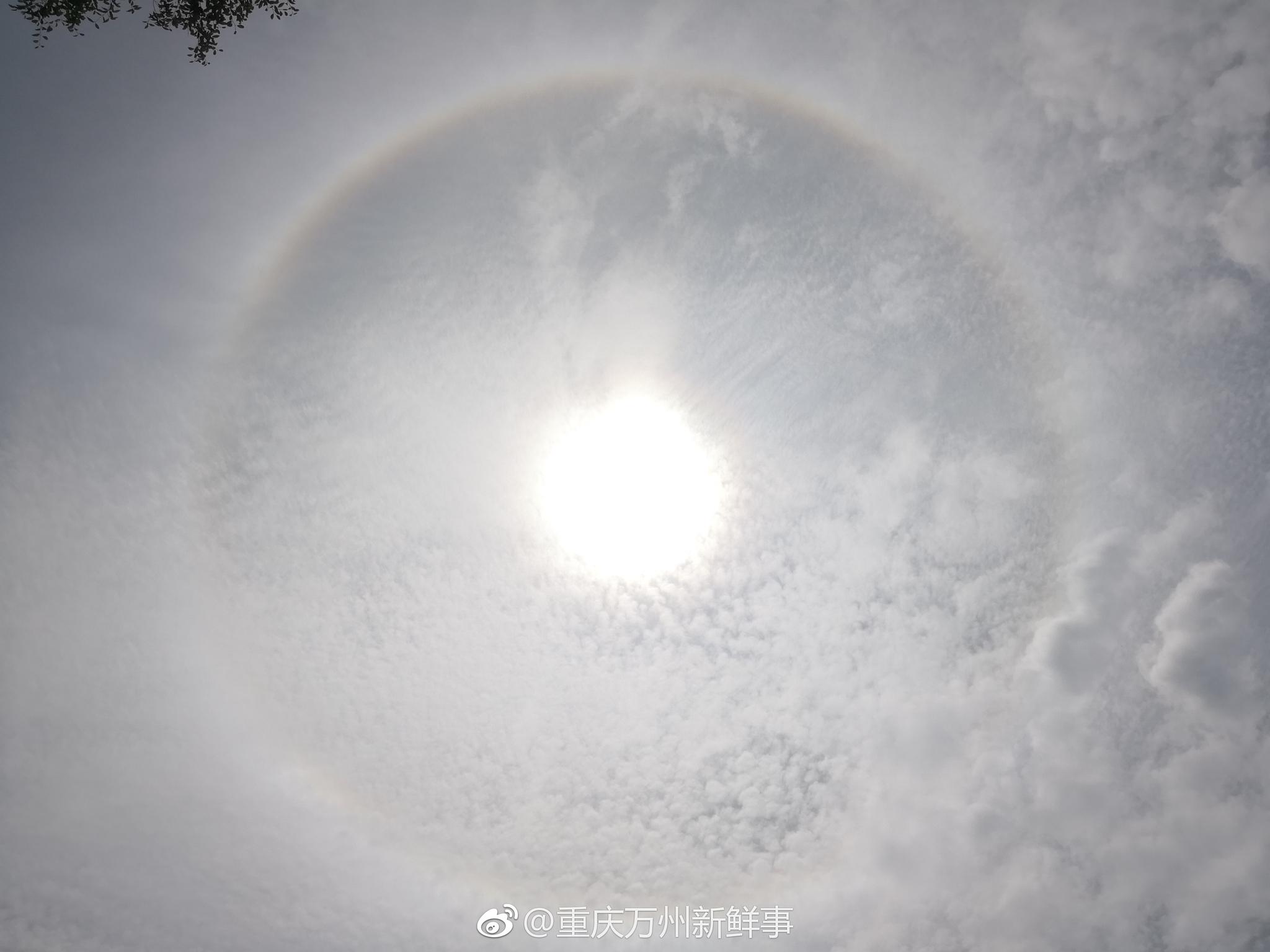 快看万州此时天空的日晕哦转发抽红包