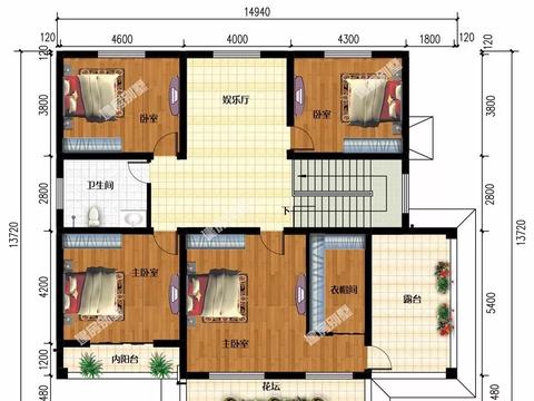 农村自建房14米x10米,农村14米x10米设计图 面宽都14米多的农村自建房,都配有车库,生活很方便.