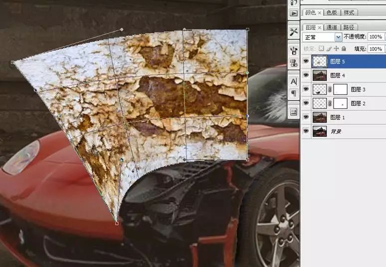 PS合成教程:PS做旧效果-跑车瞬间报废