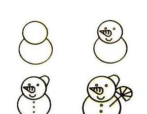 育儿简笔画雪花和雪宝宝,1分钟就学会,超级