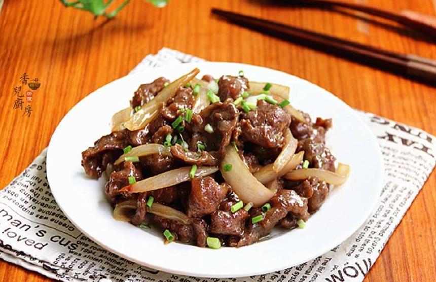 牛肉爆炒年糕片三角清远市场洋葱图片