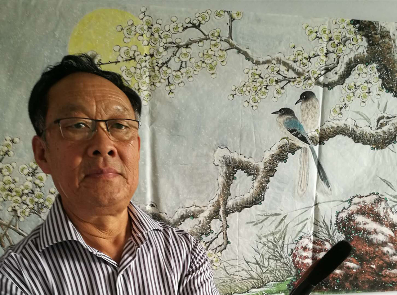 国画家李士生的花鸟画,画面雅俗共赏,墨韵秀逸,布局合理生动