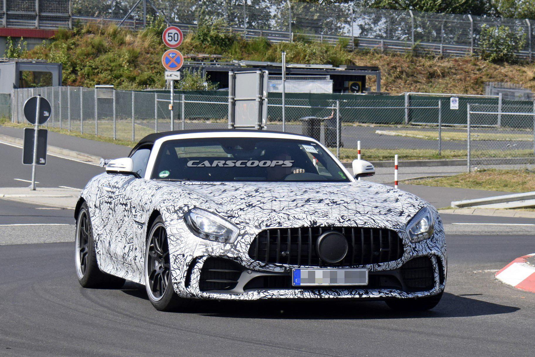 AMG GT R敞篷版谍照曝出！敞篷车585马力！拉风！