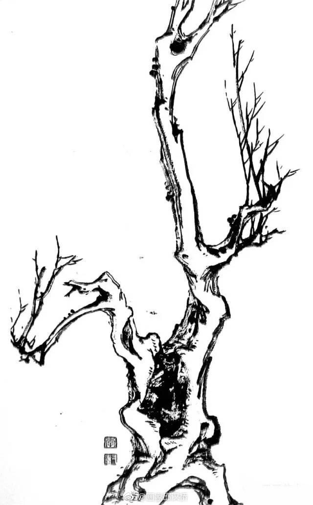 古树沧桑,树干画法