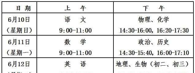 2018年德州中考时间确定! 以下几点需注意~!