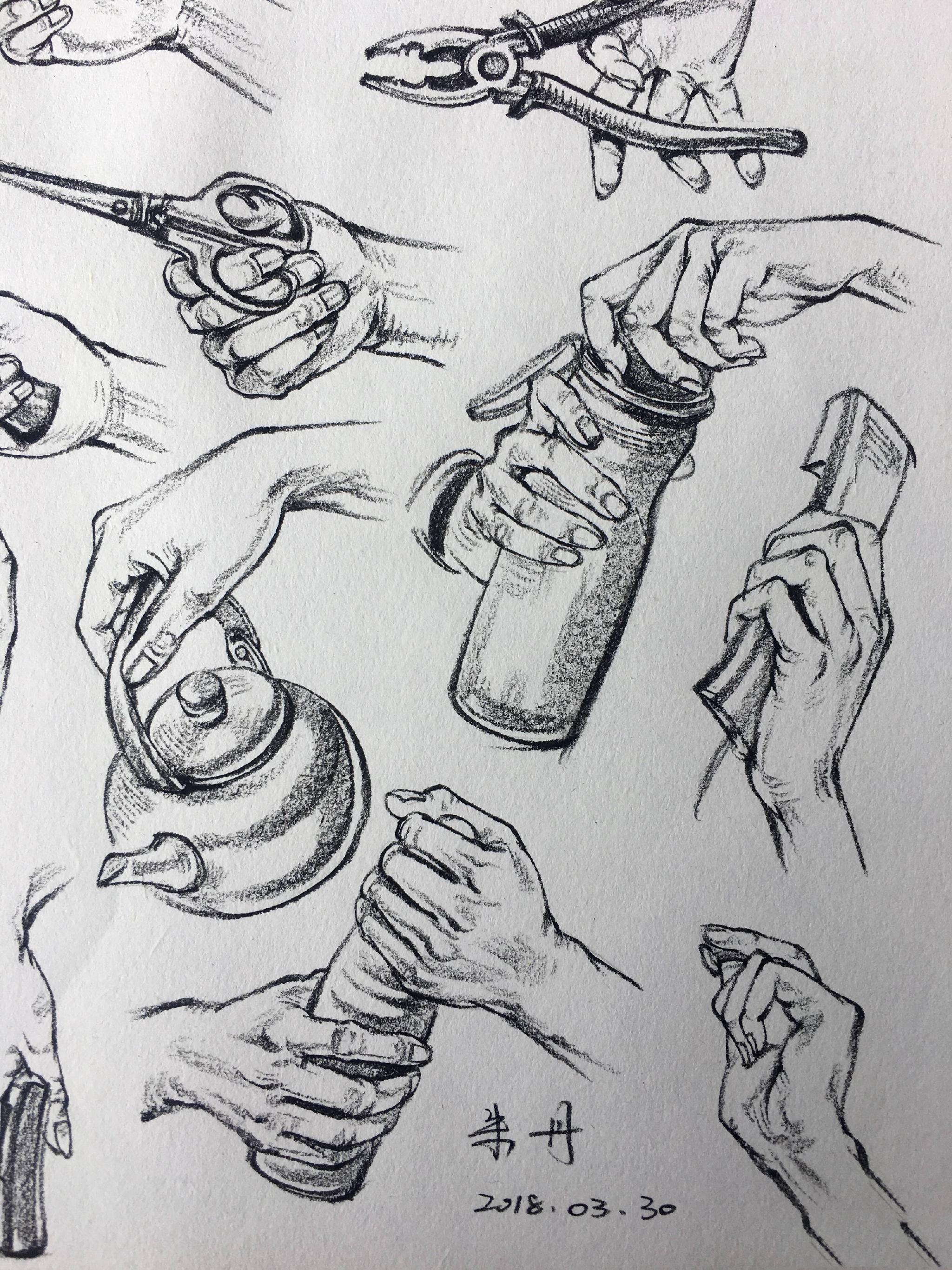 分享一波超全的手部速写,仅做分享练习使用。作者: