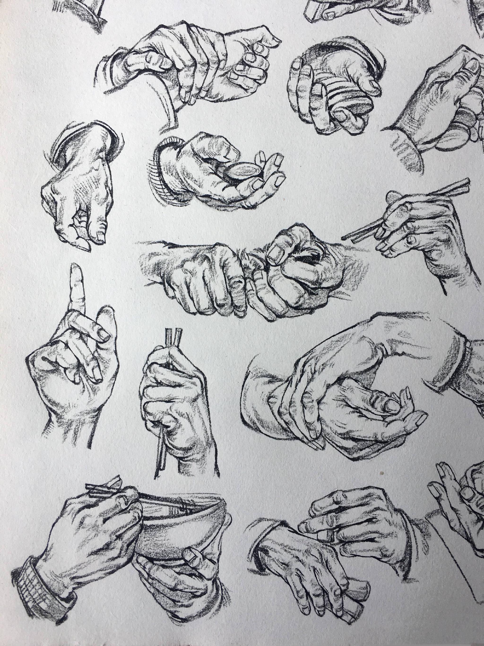 分享一波超全的手部速写,仅做分享练习使用。作者: