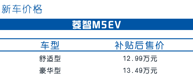 菱智M5EV正式上市 补贴后售价12.99万元起