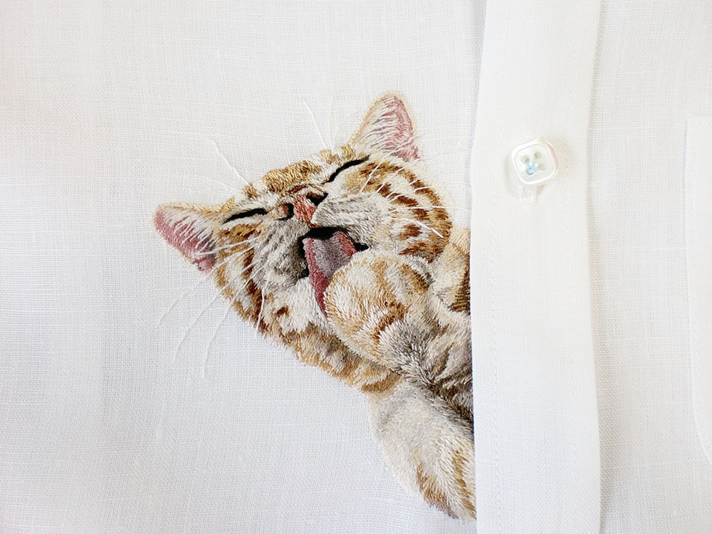 给自家猫咪们一个容身之所衬衣上的小心机刺绣