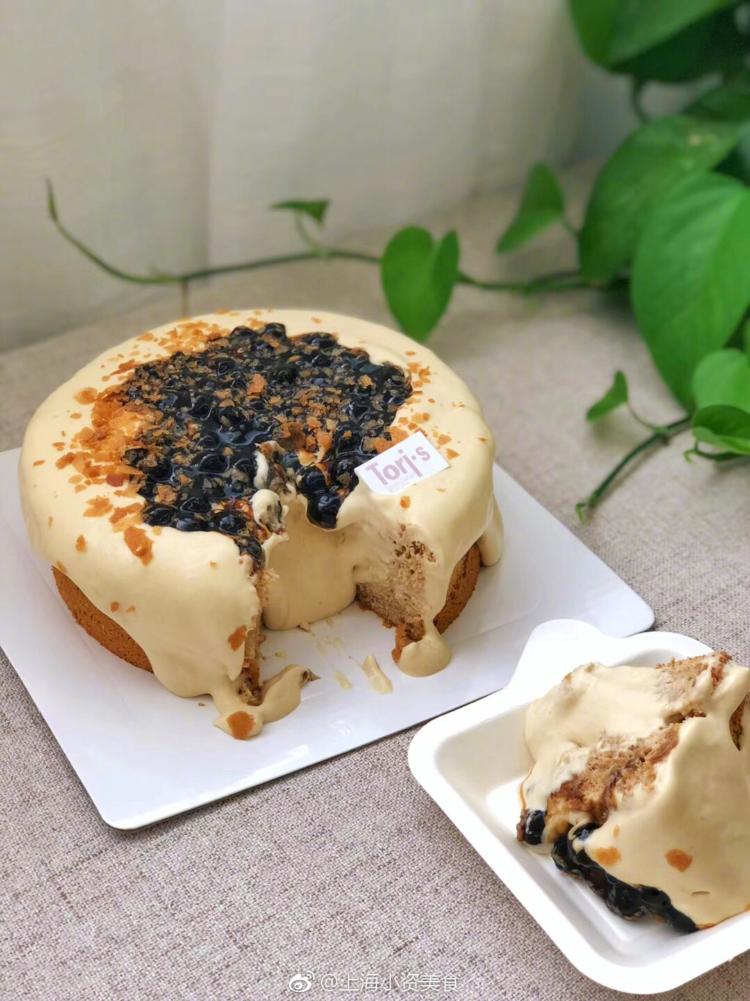 黑糖流心珍珠鲜奶戚风蛋糕