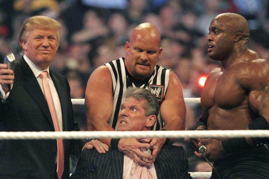 还在说WWE是骗人的假打?连美国总统都帮忙