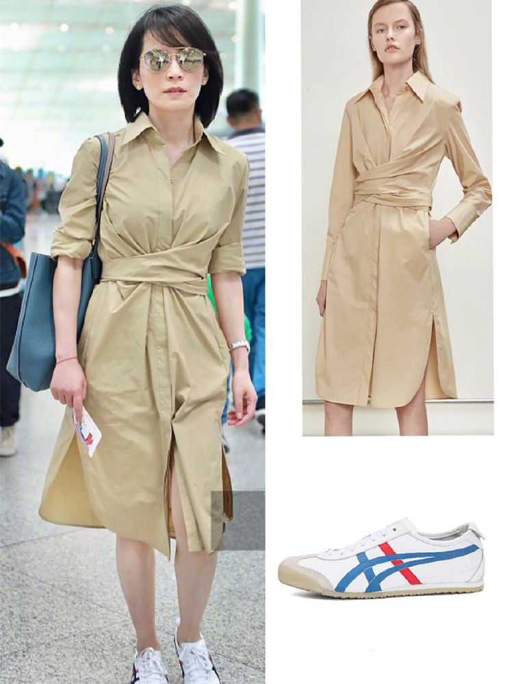 47岁俞飞鸿一身简约裙装走机场,好气质呈现高级美!